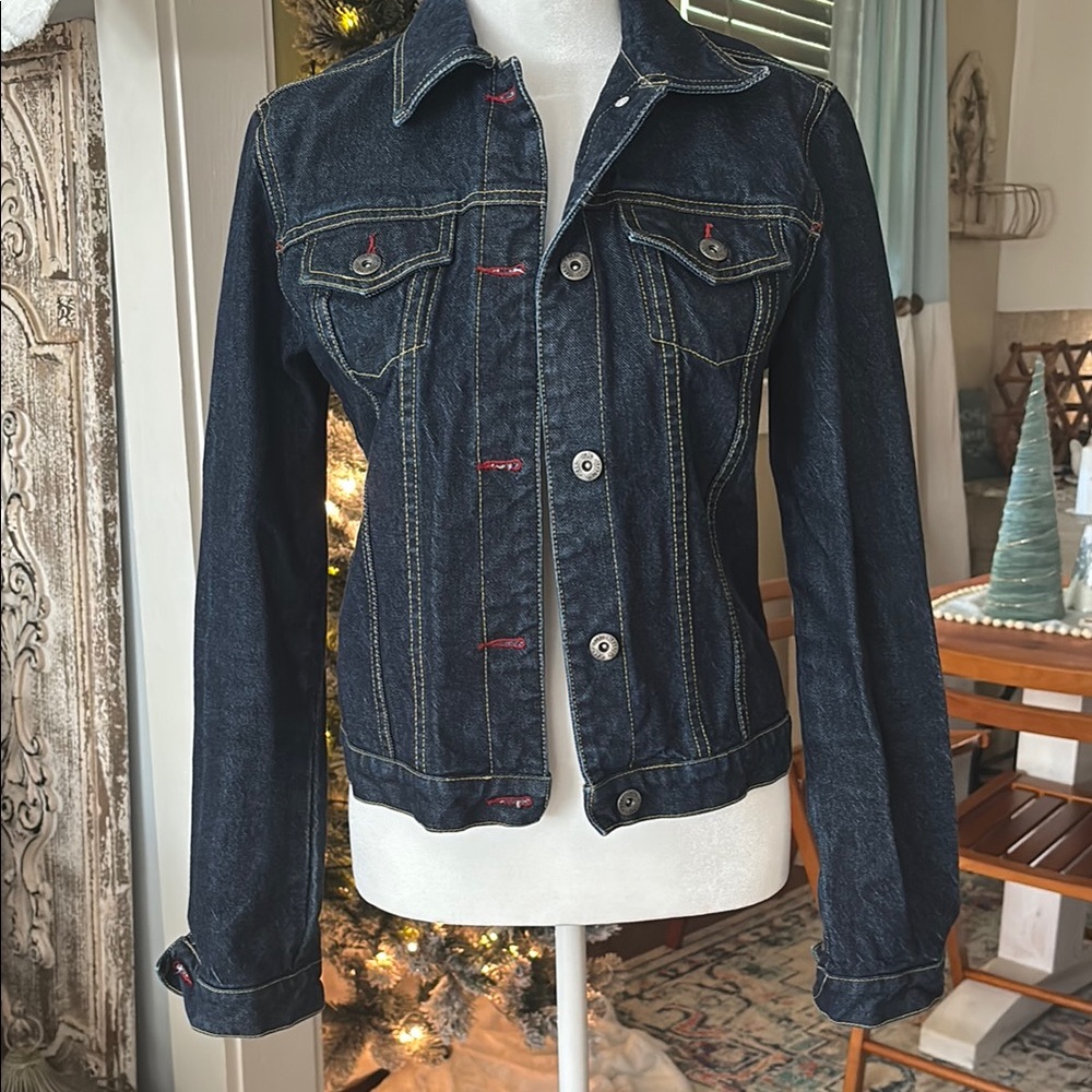 Denim Jacket with Contrast Stitching